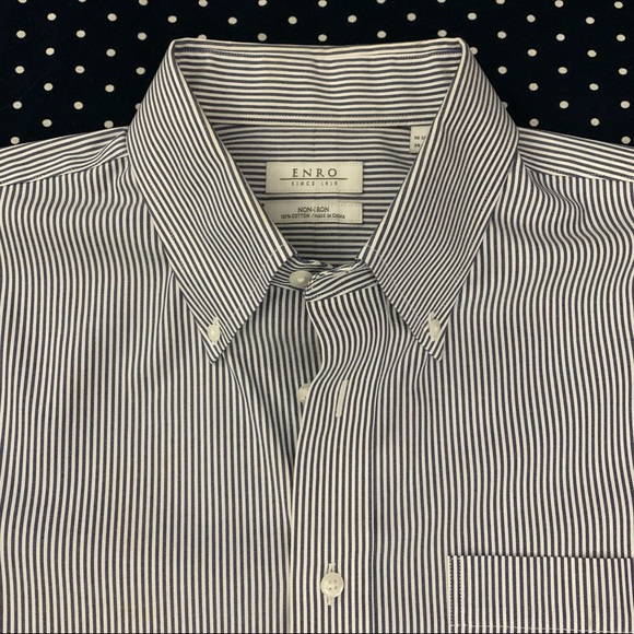 Enro Other - ENRO 100% Cotton Pin Striped Dress Shirt